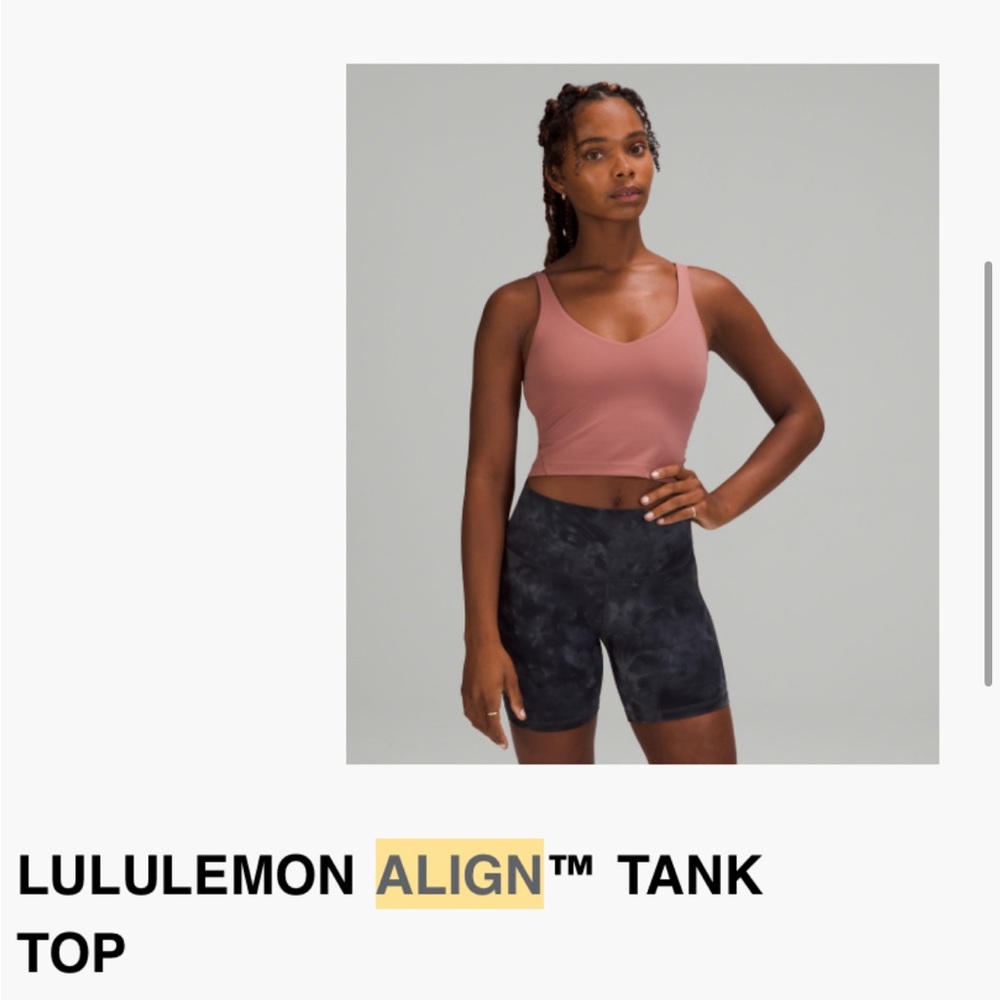 Lululemon Athletica Pink Fitted Crop Tank Top